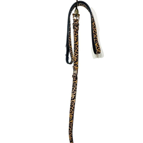 Leopard Print Dog Collar and Leash Large New - Picture 1 of 5
